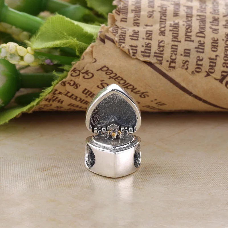 (imagem para) Charm PANDORA de Prata e Ouro Eu te Amo - 791247CZ - Visualizar 3