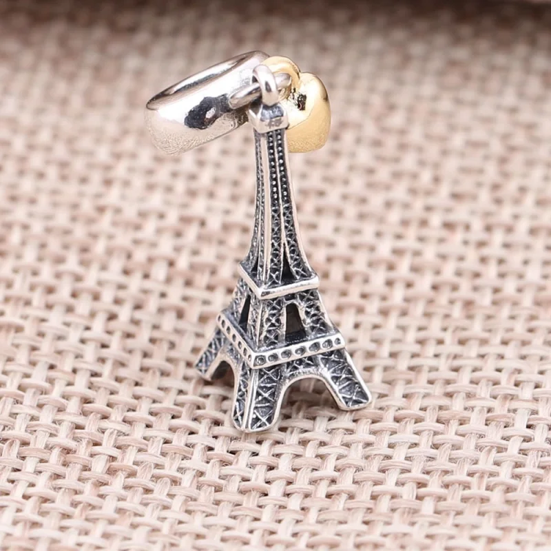 (imagem para) Charm PANDORA de Prata e Ouro Pendente Torre Eiffel - 791302 - Visualizar 2