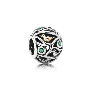 (imagem para) Charm PANDORA de Prata e Ouro Pássaros da Floresta - 791213CZN