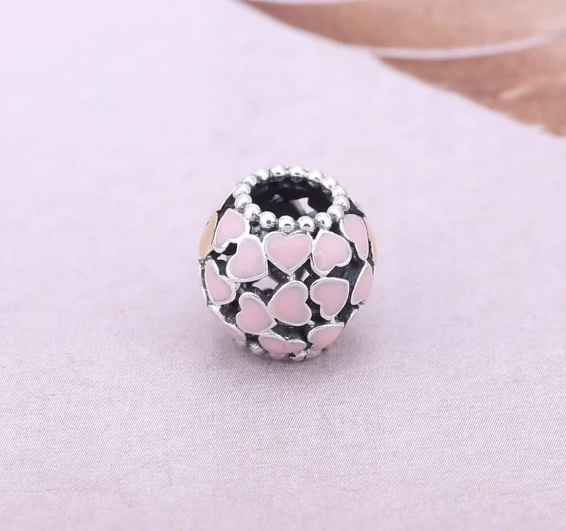 (imagem para) Charm PANDORA de Prata e Ouro Vazado Multi Corações - 791283EN40 - Visualizar 2