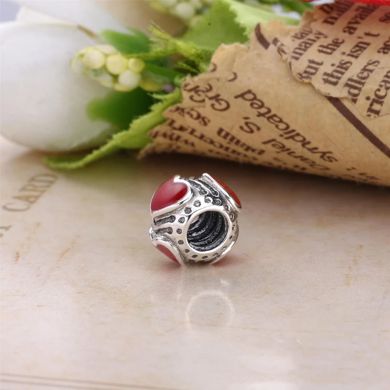 (imagem para) Charm PANDORA de Prata Esmaltado Coração Rosa - 790591EN28 - Visualizar 3
