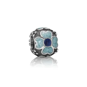(imagem para) Charm PANDORA de Prata Esmaltado Flor Azul - 790433EB