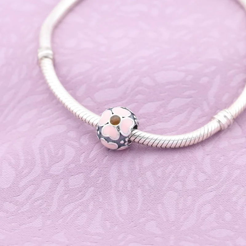 (imagem para) Charm PANDORA de Prata Esmaltado Flor Vermelha - 790433ER - Visualizar 2