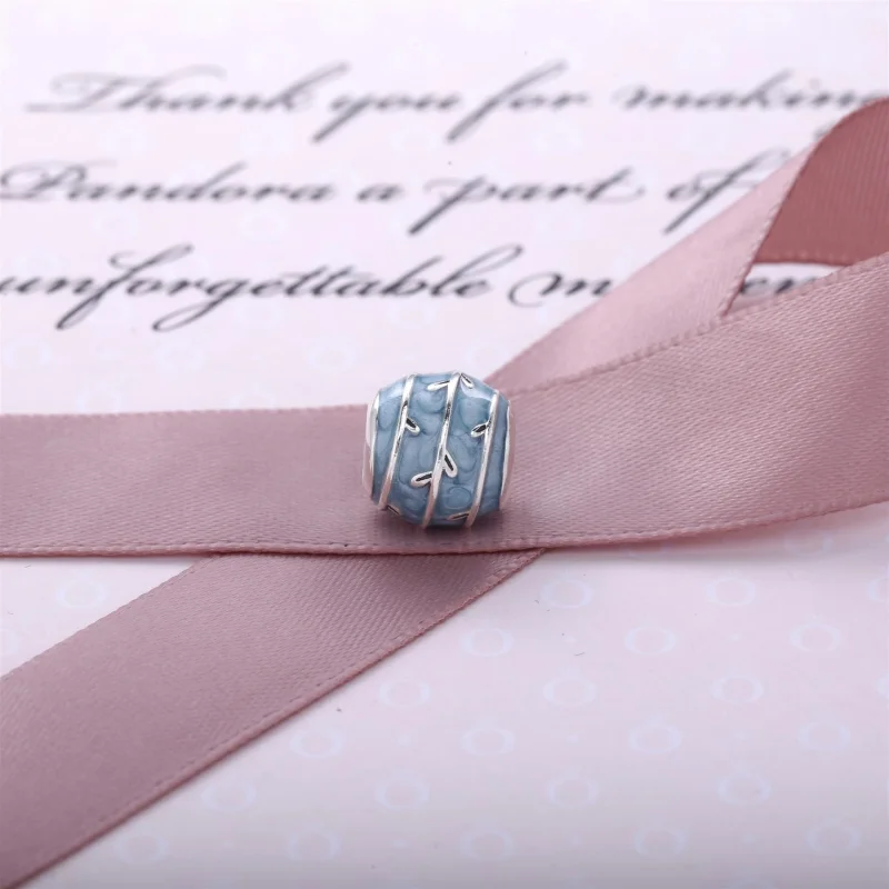 (imagem para) Charm PANDORA de Prata Esmaltado Folhas Azuis - 790525EN18 - Visualizar 2