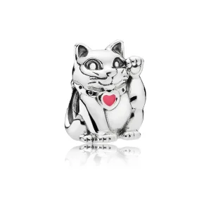 (imagem para) Charm PANDORA de Prata Esmaltado Maneki-Neko - 790989EN05