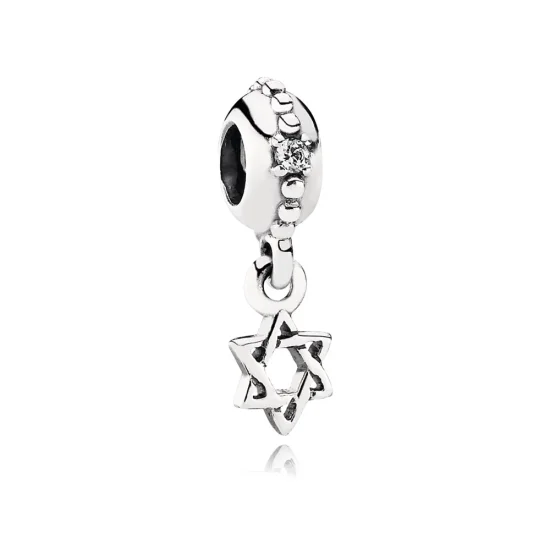 (imagem para) Charm PANDORA De Prata Estrela De Davi
