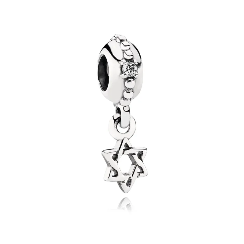 (imagem para) Charm PANDORA De Prata Estrela De Davi