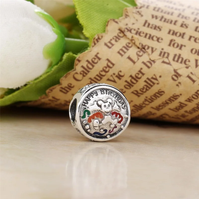 (imagem para) Charm Pandora de prata Feliz aniversario de Mickey Mouse - Visualizar 3