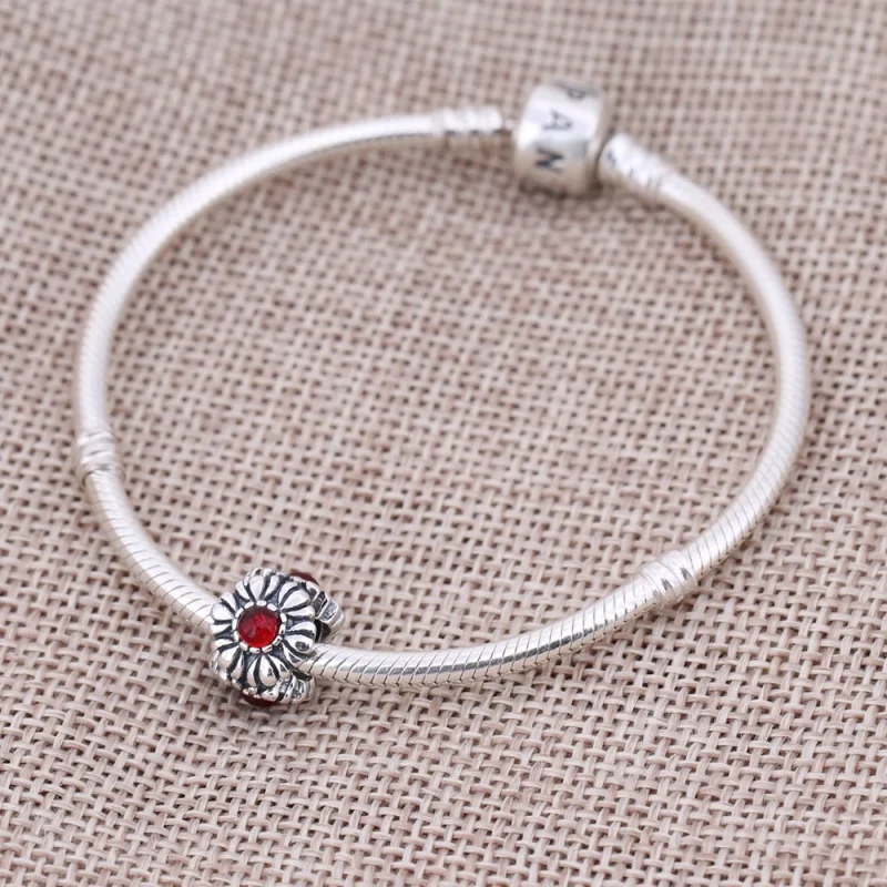 (imagem para) Charm PANDORA de Prata Flor Cornalina - 790580CAR - Visualizar 2