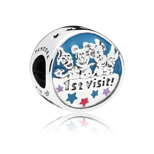 (imagem para) Charm Pandora de prata Mickey Mouse e amigos "1ª visita"