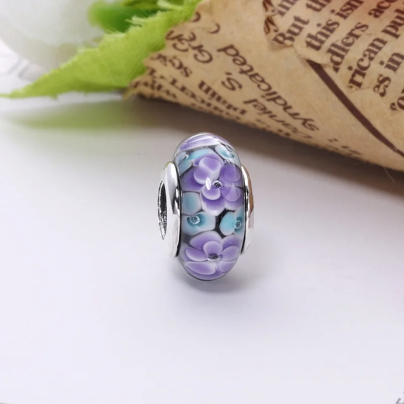 (imagem para) Charm Pandora de prata Murano de vidro de flor - Visualizar 4