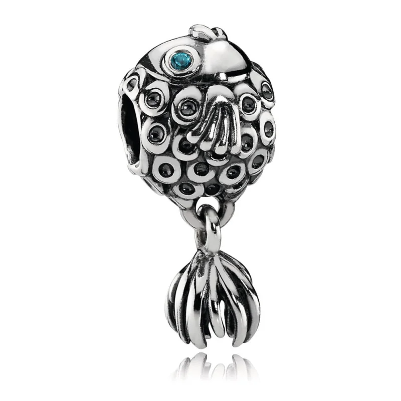 (imagem para) Charm PANDORA de Prata Peixe Anjo com Topázio Azul - 791108TPP - Visualizar 2