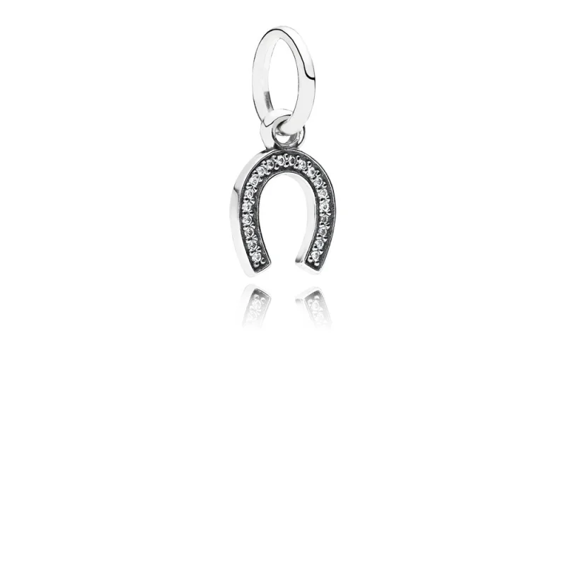 (imagem para) Charm PANDORA de Prata Pendente Brilhante Amuleto da Sorte - 791306CZ