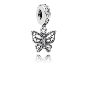 Charm PANDORA de Prata Pendente Delicada Borboleta - 791255CZ (imagem para) Charm PANDORA de Prata Pendente Delicada Borboleta - 791255CZ