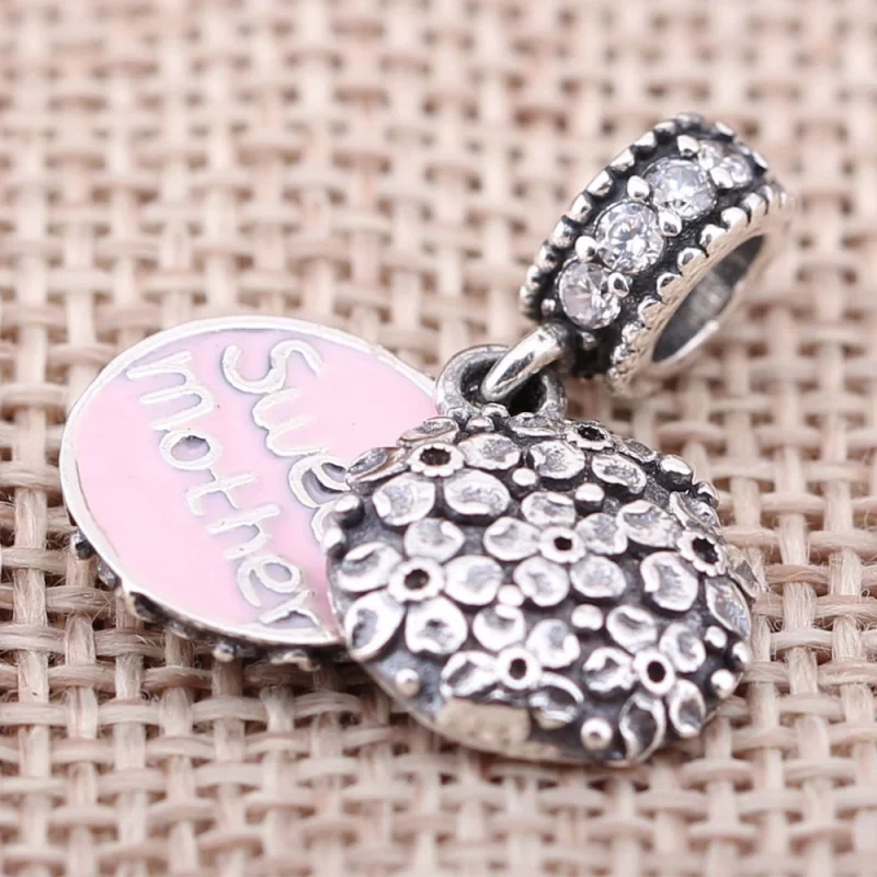 (imagem para) Charm PANDORA de Prata Pendente Esmaltado Querida Mãe - 791285CZ - Visualizar 2