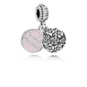 (imagem para) Charm PANDORA de Prata Pendente Esmaltado Querida Mãe - 791285CZ