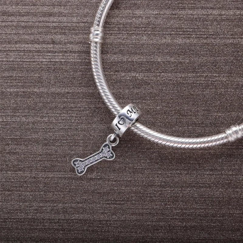 (imagem para) Charm PANDORA de Prata Pendente "I Love my DOG" - 791263CZ - Visualizar 4