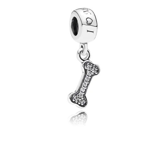 (imagem para) Charm PANDORA de Prata Pendente "I Love my DOG" - 791263CZ