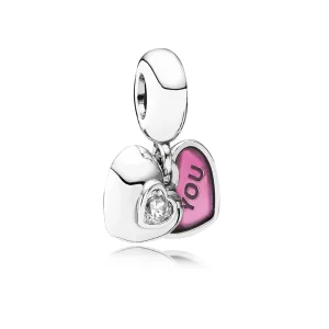 (imagem para) Charm PANDORA de Prata Pendente Você&Eu - 791244CZ