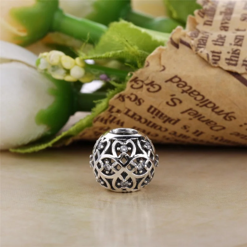 (imagem para) Charm PANDORA de Prata Vazado Brilho da Renda - 791295CZ - Visualizar 3