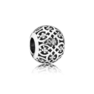 (imagem para) Charm PANDORA de Prata Vazado Brilho da Renda - 791295CZ