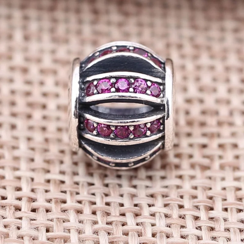 (imagem para) Charm PANDORA de Prata Vazado Pavê Rosa - 791115CZS - Visualizar 2