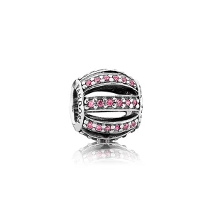 (imagem para) Charm PANDORA de Prata Vazado Pavê Rosa - 791115CZS