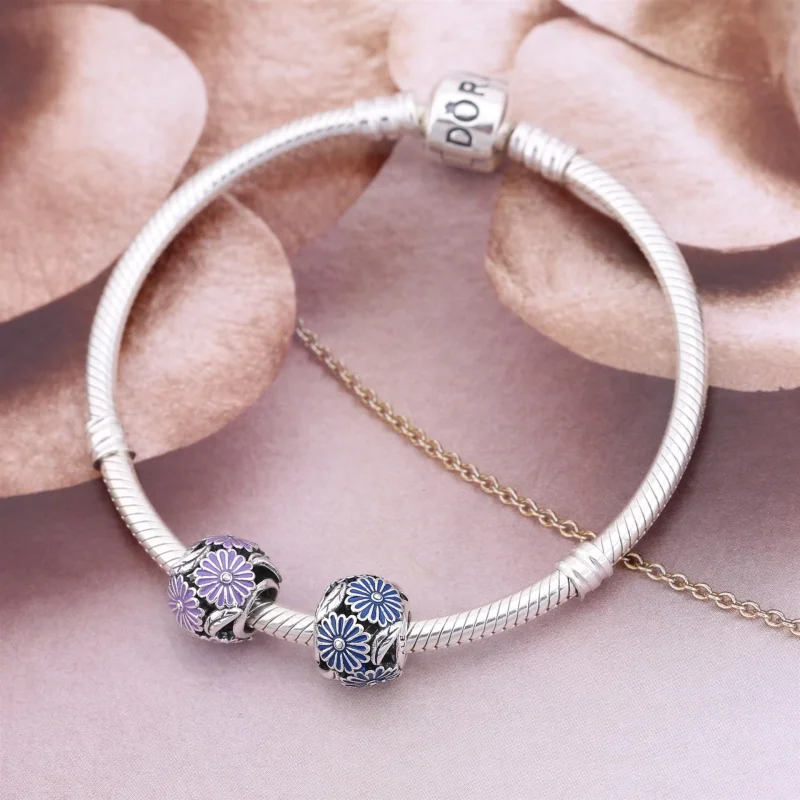 (imagem para) Charm PANDORA Flor de Margarida Lilás - 791487EN66 - Visualizar 2