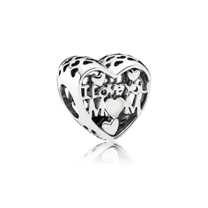 Charm PANDORA "Mãe, eu amo você" - 792067EN23 (imagem para) Charm PANDORA "Mãe, eu amo você" - 792067EN23