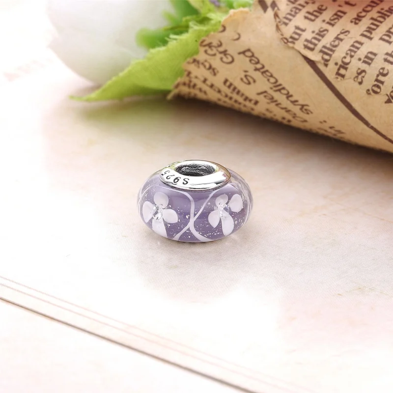 (imagem para) Charm PANDORA Murano Campos Floridos Roxo - 791667 - Visualizar 2