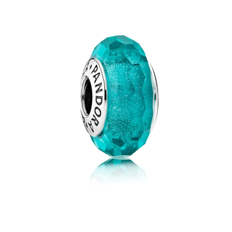 (imagem para) Charm PANDORA Murano Facetado Verde-Mar - 791655