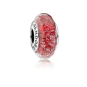 Charm PANDORA Murano Facetado Vermelho Gloss - 791654 (imagem para) Charm PANDORA Murano Facetado Vermelho Gloss - 791654