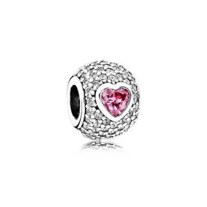 Charm PANDORA Pavê Coração Carinhoso - 791815CZS (imagem para) Charm PANDORA Pavê Coração Carinhoso - 791815CZS