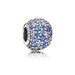 Charm PANDORA Pavê Mosaico Azul Céu - 791261NSBMX (imagem para) Charm PANDORA Pavê Mosaico Azul Céu - 791261NSBMX