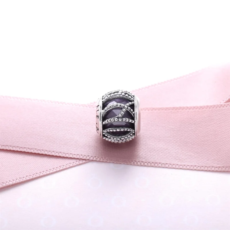 (imagem para) Charm PANDORA Petit Facetado Roxo Entrelaçado - 791968ACZ - Visualizar 2