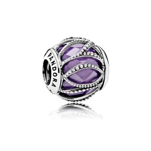 Charm PANDORA Petit Facetado Roxo Entrelaçado - 791968ACZ (imagem para) Charm PANDORA Petit Facetado Roxo Entrelaçado - 791968ACZ
