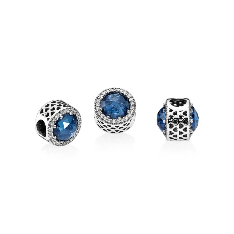 (imagem para) Charm PANDORA Radiante Azul Lunar - 791725NMB - Visualizar 4