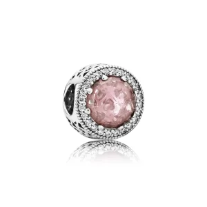 Charm PANDORA Radiante Rosa Blush - 791725NBP (imagem para) Charm PANDORA Radiante Rosa Blush - 791725NBP