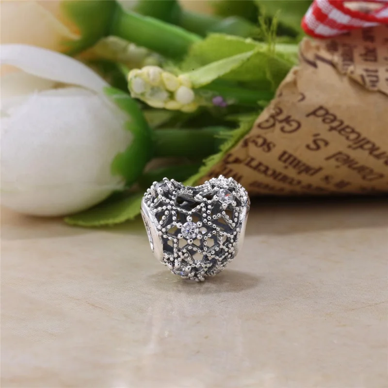 (imagem para) Charm PANDORA Vazado Coração Florido - 796264CZ - Visualizar 2