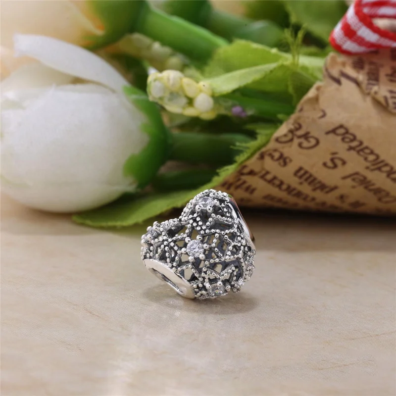 (imagem para) Charm PANDORA Vazado Coração Florido - 796264CZ - Visualizar 3