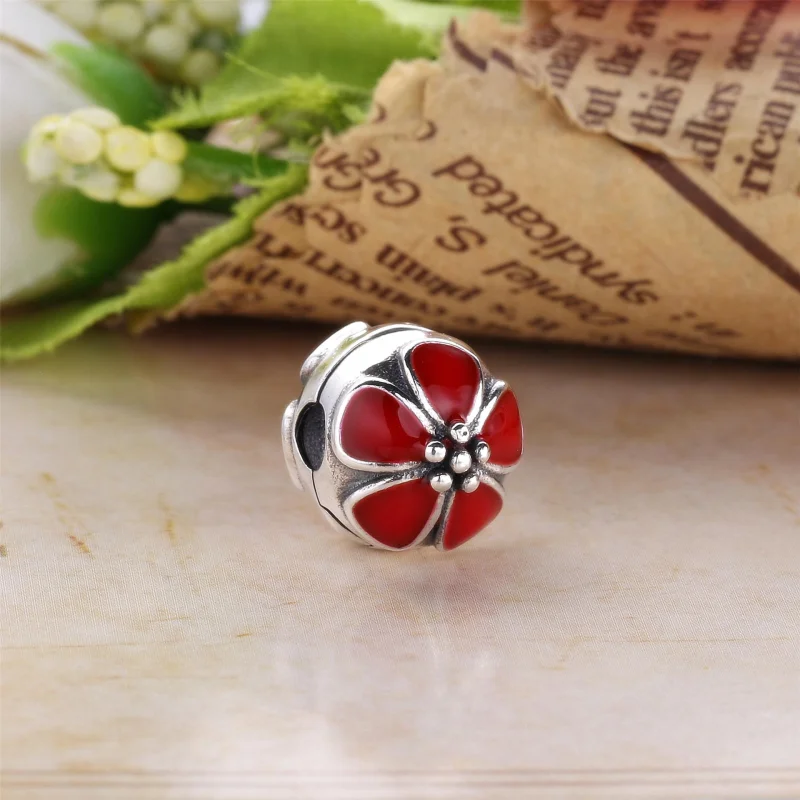 (imagem para) Clipe PANDORA de Prata e Esmalte Rosa - Flor de Cerejeira - 791041EN40 - Visualizar 6