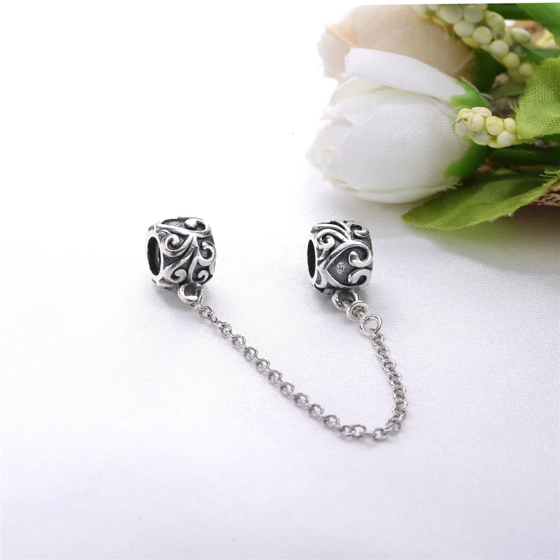 (imagem para) Corrente De Segurança Pandora de prata Folhas - Visualizar 3