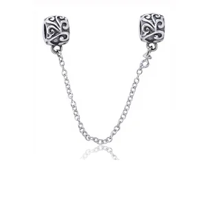 (imagem para) Corrente De Segurança Pandora de prata Folhas