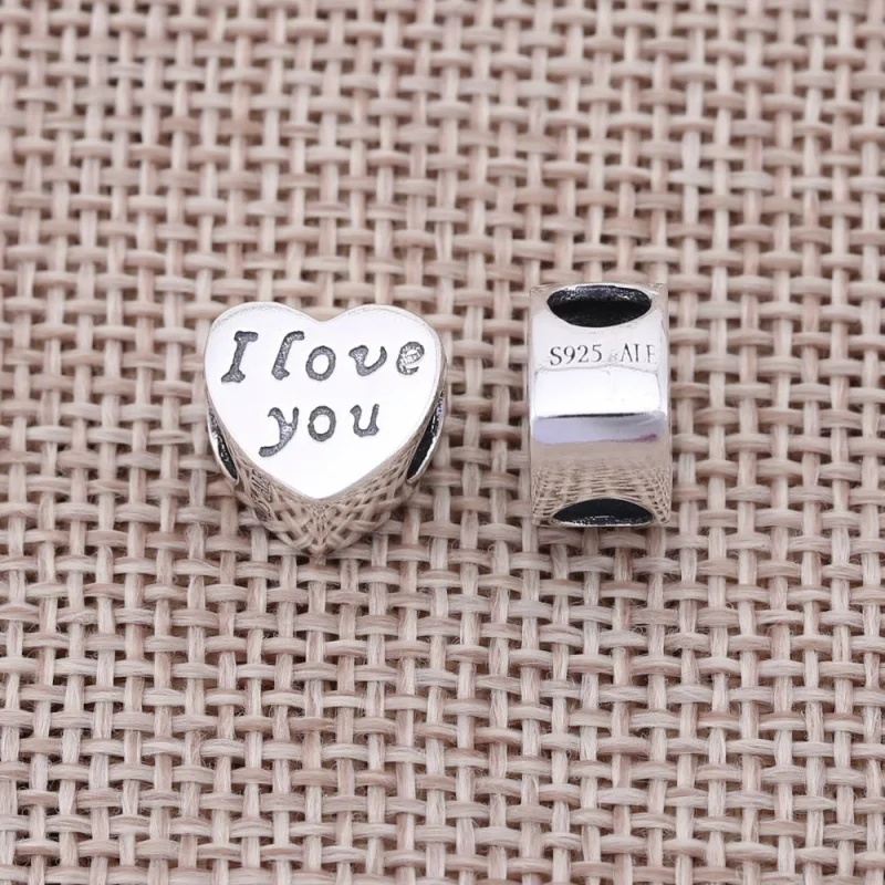 (imagem para) Heart silver Charm PANDORA with engraving I love you - 791422 - Visualizar 2