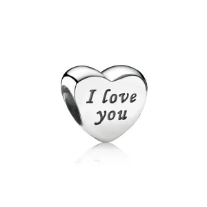 (imagem para) Heart silver Charm PANDORA with engraving I love you - 791422