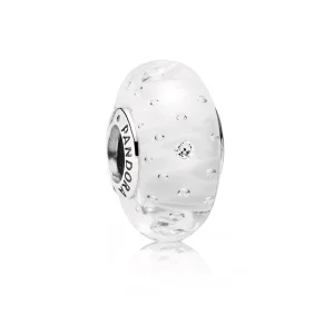 (imagem para) Charm PANDORA de Prata e Murano Fizzle Branco 