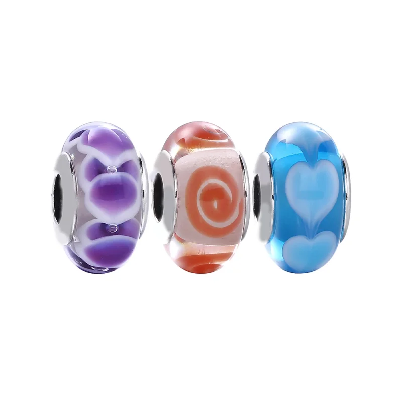 (imagem para) Charm berloques Pandora de prata Vidro Murano