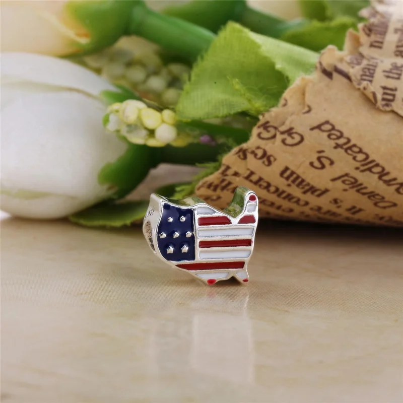 (imagem para) Charm PANDORA de Prata Bandeira dos Estados Unidos - 791272ENMX - Visualizar 2