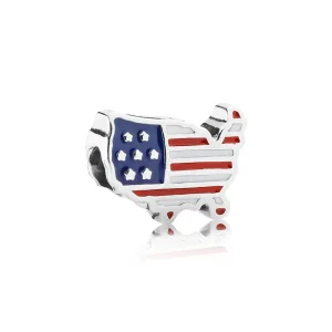 (imagem para) Charm PANDORA de Prata Bandeira dos Estados Unidos - 791272ENMX