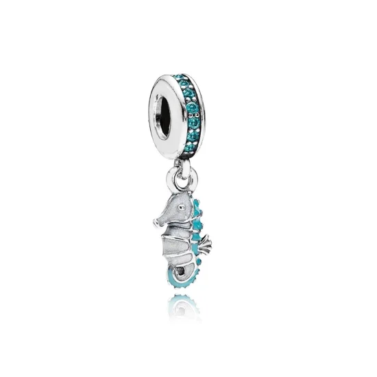 (imagem para) Charm PANDORA de Prata Pendente Cavalo Marinho - 791311MCZ